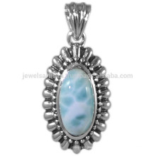 Natürlicher Larimar Edelstein mit 925 Sterling Silber Anhänger Hochzeit und Party tragen Schmuck